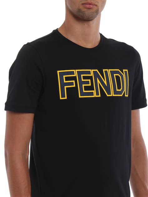 fendi logo tee black|Fendi t shirt original.